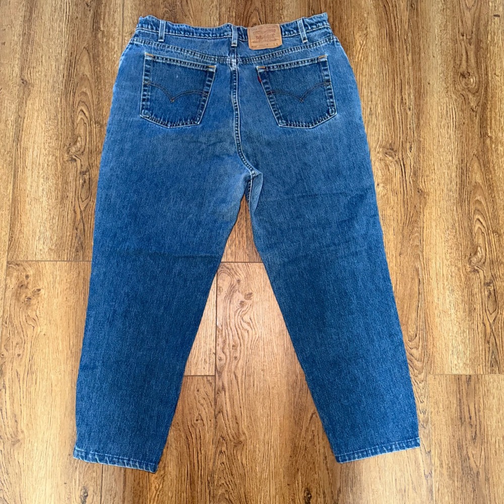 Vintage Levis 522 Western Tapered Fit Blue Jeans Womens 37x28 USA made 90s